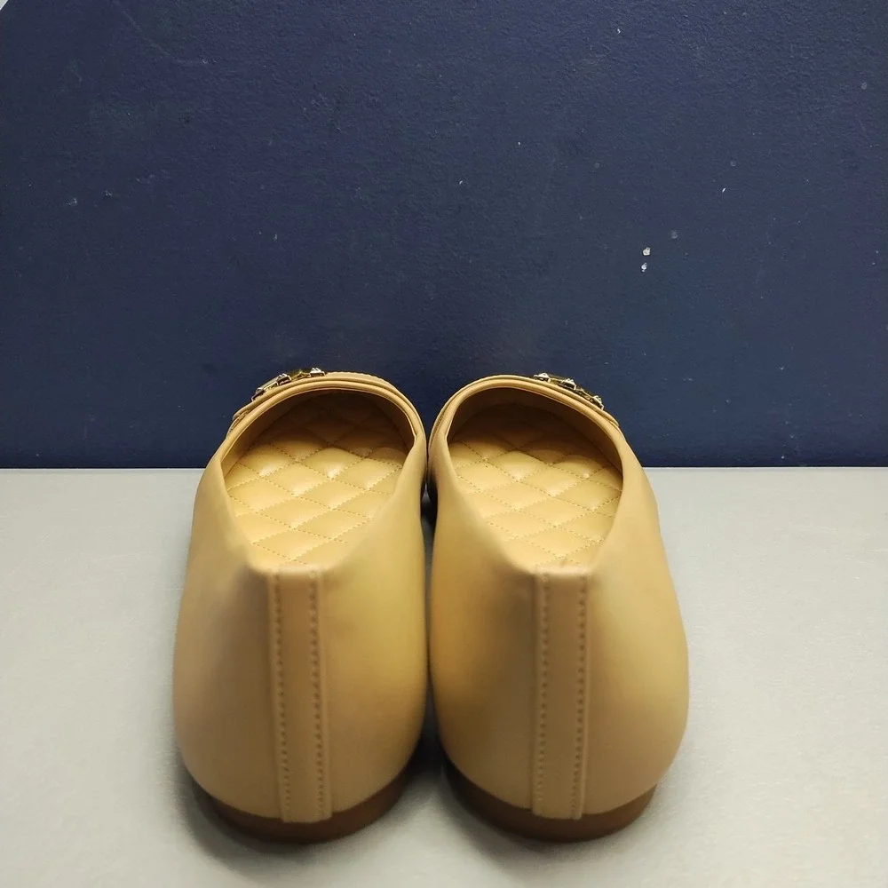 Michael Kors Jilly Ballet Flats Womens US 7.5M Brown Upper‎ Synthetic Slip On